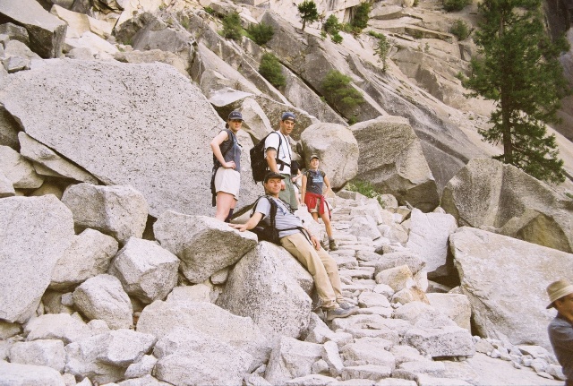 Tanya, Hans, Stephen, and Kim on the trail near Nevada Falls