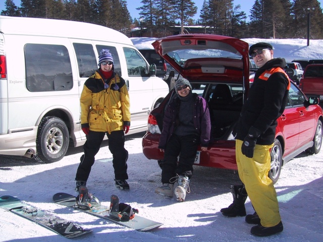 Kim, Linnea, and Heiko at Boreal.  January '04