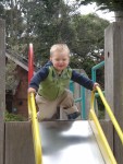 Sliding at the SF Zoo.  Real old school child maiming equipment there!