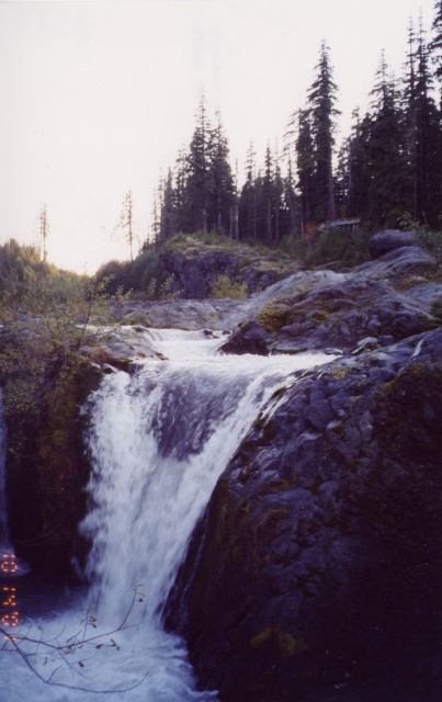 Creek flowing through lava