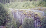 Lava formation caused by the lower lava cooling more slowly and crystallizing, while the top cooled rapidly.