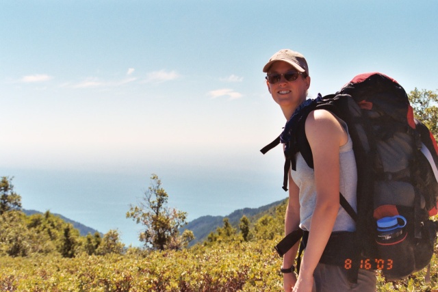 Katherine looking out over the trail