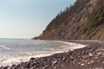 The first promontory in the distance.  If we waited too long, the tide would come back in and we'd be trapped.