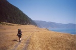 Kim leading the pack.  3 more miles South along the beach to our campsite.